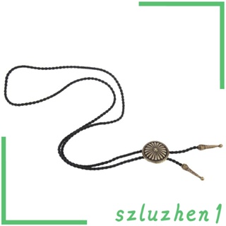 [Szluzhen1] สร้อยคอหนัง จี้ดอกเดซี่ สไตล์คาวบอยโบราณ