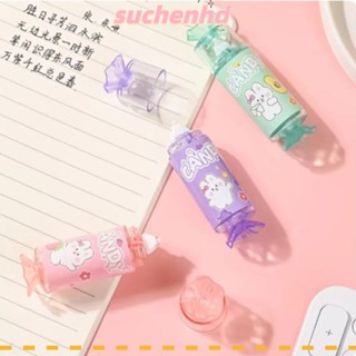 Suchenhd เทปลบคําผิด เรียบเนียน ไม่หักง่าย เทปลบคําผิด สีขาว น่ารัก น่ารัก PS ลูกอม จัดแต่งทรงผม เทปลบคําผิด นักเรียน 2 ชิ้น