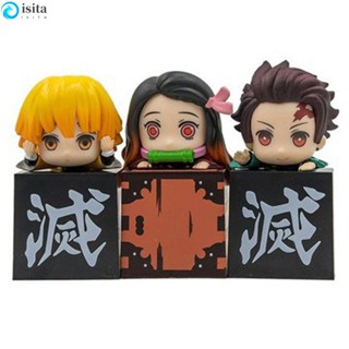 โมเดลฟิกเกอร์ PVC รูป Demon Slayer Agatsuma Zenitsu Iguro Obanai Uzui Tengen Kanroji Mitsuri ของเล่นสําหรับเด็ก