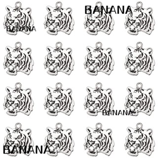 Banana1 จี้รูปสัตว์ สีเงินโบราณ 27x24 มม. 30 ชิ้น|จี้หัว,|จี้โลหะผสม รูปหัวหน้า|หัวหน้า|ต่างหู เสน่ห์