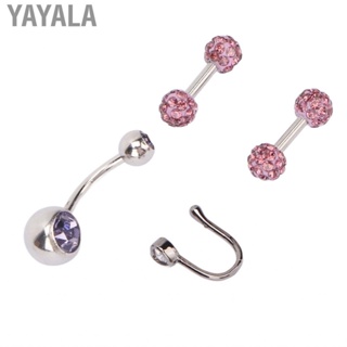 Yayala 4PCS Lip Rings Stainless Steel Horseshoe Labret Monroe Nail Tragus