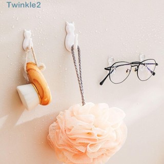 Twinkle ตะขอแขวน รูปหางแมวน่ารัก ไม่ต้องเจาะ สําหรับห้องน้ํา