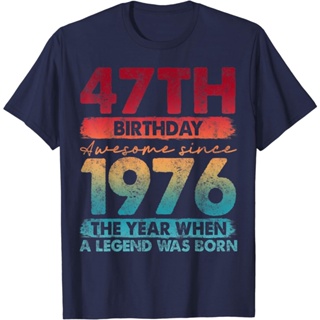 เสื้อยืด ลาย 1976 47 ปี สไตล์วินเทจ ของขวัญวันเกิด 47 ปี