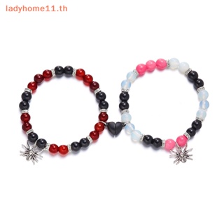 Onelady สร้อยข้อมือลูกปัดแม่เหล็ก ลายแมงมุม หัวใจ ฮาโลวีน 1 2 ชิ้น TH