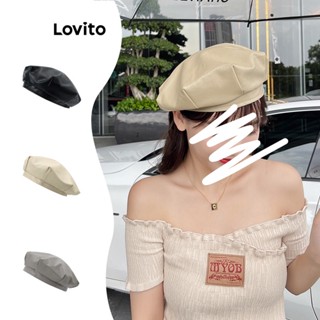 Lovito หมวกลําลอง อินเทรนด์ สําหรับผู้หญิง L63AD280 (สีกากี/แอปริคอท/เทาอ่อน/ดํา)