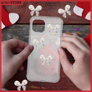 Hainesi เคสโทรศัพท์มือถือ ประดับลูกปัดเพชรเทียม พลอยเทียม รูปผีเสื้อ 3d อุปกรณ์เสริม สําหรับตกแต่ง