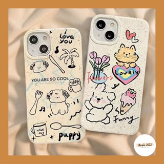 ใหม่ เคสโทรศัพท์มือถือนิ่ม ย่อยสลายได้ เป็นมิตรกับสิ่งแวดล้อม ลายการ์ตูนแมว กระต่าย สุนัขน่ารัก สําหรับ IPhone 11 13 15 14 12 Pro MAX 7Plus XR X XS MAX 7 15 8 6 6S Plus SE