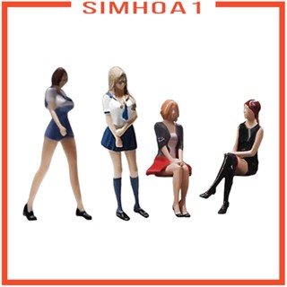 [Simhoa1] ตุ๊กตาฟิกเกอร์ตัวละครผู้หญิง 1/64 สําหรับภูมิทัศน์ขนาดเล็ก