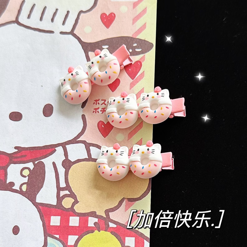 กิ๊บติดผม รูปการ์ตูนโดนัท เป็ดน่ารัก สีชมพูหวาน สําหรับเด็ก