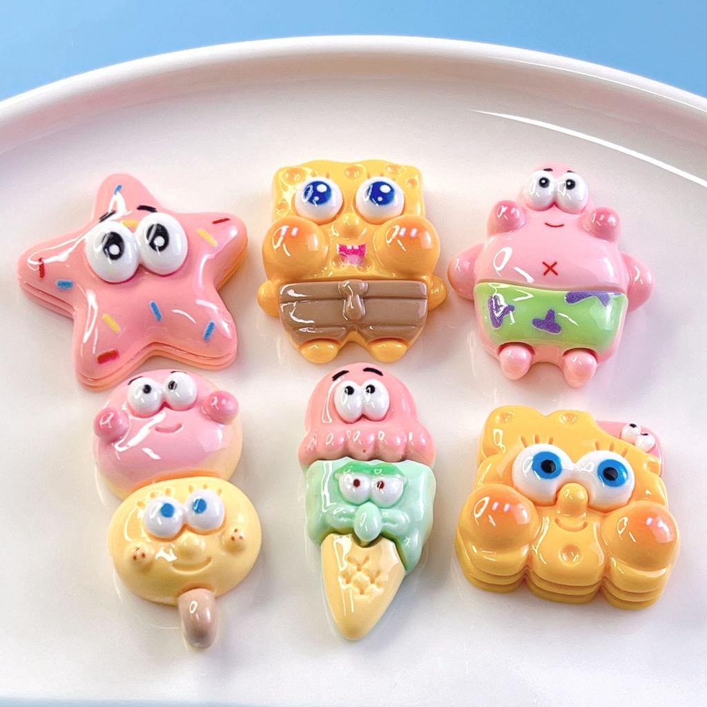 [5 #] Jibbitz Crocs กิ๊บติดผมเรซิ่น รูปการ์ตูนทะเล พาย เด็กทารก แฮนด์เมด DIY อุปกรณ์เสริม สําหรับรองเท้า เครื่องเขียน SC