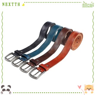 Nextth เข็มขัดหนังวัวธรรมชาติ 110 115 120 125 130 ซม. สีดํา สีฟ้า สําหรับผู้ชาย ผู้หญิง 2023