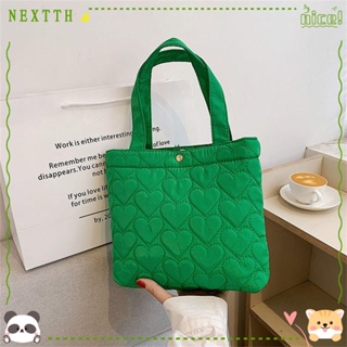 Nextth กระเป๋าถือ ผ้าฝ้าย ขนาดใหญ่ จุของได้เยอะ สีพื้น สําหรับเด็กผู้หญิง