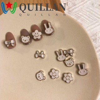 Quillan เครื่องประดับตกแต่งเล็บ โลหะผสม ลายการ์ตูนกระต่าย หมีน่ารัก DIY