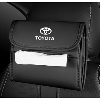 TOYOTA LOGO tissue bag Highlander CAMRY Yaris RAV4 Crown COROLLA LAND CRUISER PRADO SIENNA REIZ VIOS FJ CRUISER car seat rear hanging storage box sun visor hanging leather tissue bag