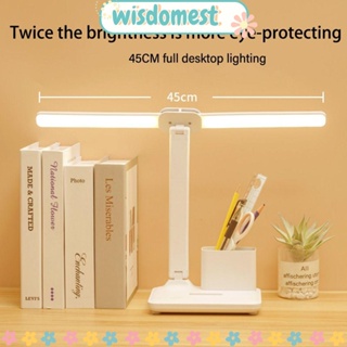 Wisdomest โคมไฟตั้งโต๊ะ LED ป้องกันสายตา สําหรับข้างเตียงนอน