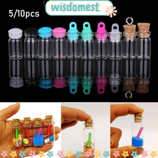 Wisdomest จุกไม้คอร์กขวดน้ํา ขนาดเล็ก สีรุ้ง สําหรับตกแต่งบ้าน DIY 5 10 ชิ้น