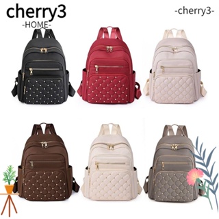 Cherry3 กระเป๋าเป้สะพายหลัง ประดับหมุด ความจุขนาดใหญ่ แบบพกพา แฟชั่นสําหรับผู้ชาย