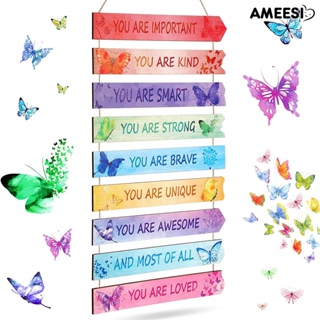 ป้ายไม้ ลาย Ameesi สร้างแรงบันดาลใจ สําหรับแขวนตกแต่งผนังห้องนอนเด็กวัยรุ่น ห้องเด็กเล็ก เด็กผู้หญิง ผู้ชาย