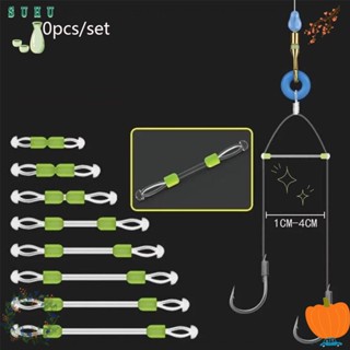 Suhu ตะขอคู่ แบบพกพา สําหรับผูกสายเบ็ดตกปลา 10 ชิ้น