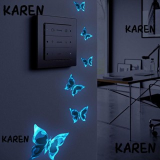 Karen สติกเกอร์ติดผนัง ลายผีเสื้อ ลอกออกได้ สําหรับตกแต่งห้องน้ํา ห้องนอนเด็กผู้หญิง