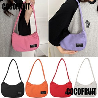 Cocofruit กระเป๋าถือ กระเป๋าสะพายไหล่ ผ้าไนล่อน สีพื้น ความจุขนาดใหญ่ สําหรับผู้หญิง