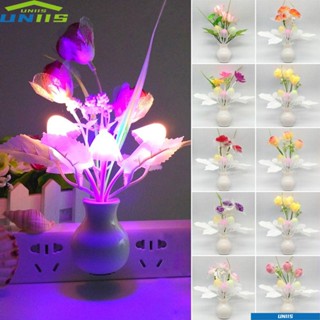 Uniis โคมไฟ LED รูปเห็ด ดอกทิวลิป สามเหลี่ยม แฮนด์เมด หลากสี ปลั๊ก EU สําหรับเด็ก