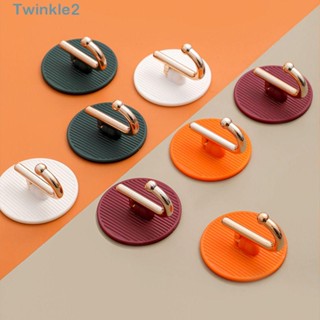 Twinkle 4 ชิ้น ตะขอแขวนเสื้อผ้า ห้องน้ํา สติกเกอร์ตกแต่ง กาว ที่แขวนผนัง