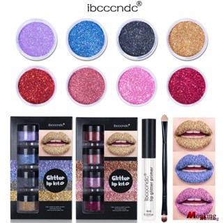 Ibccndc Golden Onion Glitter Lip Gloss Set Red Color Cool Color Stereo Long Lasting Party Party Lip Glaze 8 Colors (monkingstore_th)