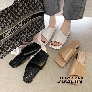 JUSLIN   รองเท้าแตะผู้หญิง ส้นแบน ใส่สบาย สไตล์เกาหลี รองเท้าแฟชั่น 2023 ใหม่  Unique สวย Stylish Chic B98G0VN 37Z230910