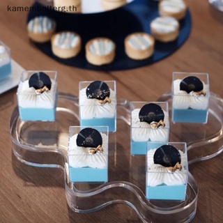 Kam ถ้วยพลาสติกใส ทรงสี่เหลี่ยม ขนาดเล็ก สําหรับใส่ขนมหวาน ไอศกรีม 10 ชิ้น