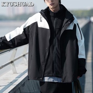 Kyushuad เสื้อแจ็กเก็ต มีฮู้ด กันน้ํา กันลม สไตล์ญี่ปุ่น สําหรับผู้ชาย