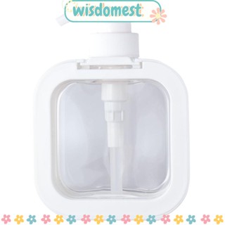 Wisdomest ขวดปั๊มสบู่เหลว พลาสติกใส กันน้ํา เติมได้ สีขาว สําหรับห้องครัว 2 ชิ้น