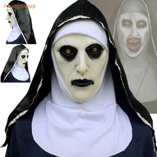 [risingmeup] หน้ากากยาง รูป The Horror Scary Nun พร้อมผ้าพันคอ สําหรับแต่งคอสเพลย์ฮาโลวีน