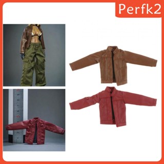 [Perfk2] เสื้อโค้ทหนัง แขนยาว สเกล 1/12 อุปกรณ์เสริม สําหรับคอสเพลย์ ฟิกเกอร์ 6 นิ้ว