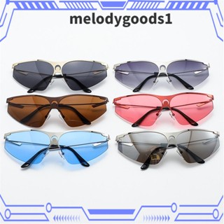 MELODYGOODS1 แว่นตากันแดด กรอบโลหะ สีฟ้า สําหรับกลางแจ้ง