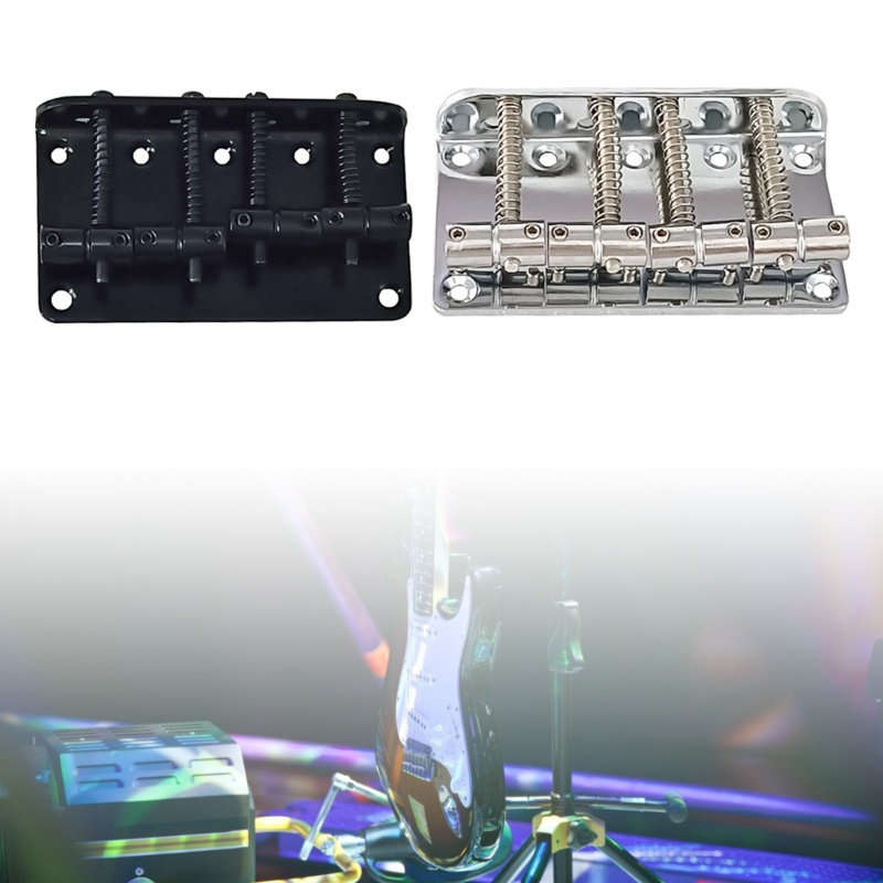 Vik Metal Fixed Hardtail Tailpiece Bridge พร้อมสกรูสําหรับกีตาร์ไฟฟ้าเบส