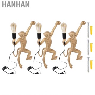 Hanhan E27 Modern Monkey Table Lamp Nordic Resin Simian Hanging Rope Home Wall Light BS