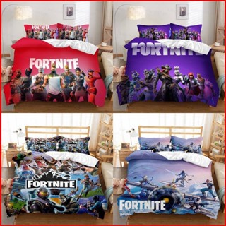 Fash FORTNITE 3in1 ชุดเครื่องนอน ผ้าปูที่นอน ผ้าห่ม ปลอกหมอน ห้องนอน หอพัก ซักได้ ป๊อป