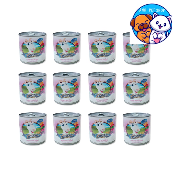 12 กระป๋อง นมแพะ V Goat Plus นมแพะสเตอริไลส์ สำหรับลูกสุนัข ลูกแมว ลูกกระต่าย ซูก้า หนู 60 ml