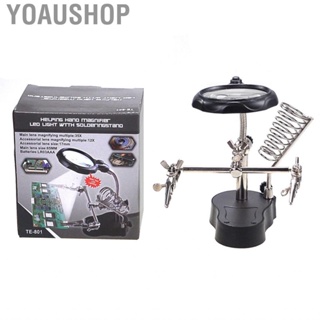 Yoaushop Magnifying Glass Soldering Station  High Definition  Lamp  Magnifier Easy To Adjust Acrylic Lens with Auxiliary Clips for Welding and