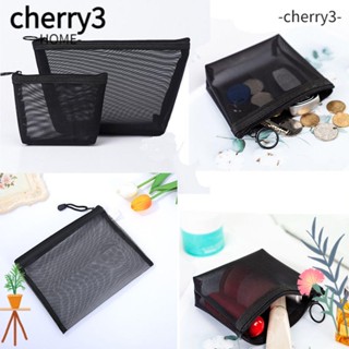 Cherry3 กระเป๋าเครื่องสําอาง กระเป๋าตาข่าย แบบใส