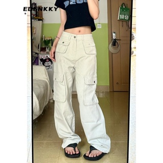 EOENKKY  กางเกงขายาว กางเกงยีสน์ผู้หญิง ทรงหลวม ๆ ตรง Retro Hip Hop Pants 2023 NEW Style  ทันสมัย ทันสมัย Unique Trendy A27L0FD 36Z230909