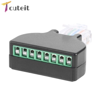 Tcuteit RJ45 อะแดปเตอร์ขั้วต่อสกรูอีเธอร์เน็ต ตัวผู้ เป็น 8 Pin AV สําหรับ Cat7 Cat6 Cat5