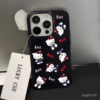 เคสโทรศัพท์มือถือ กันกระแทก ลายการ์ตูนคิตตี้น่ารัก สําหรับ iPhone 11pronmax 12 13 14 15pro max xr 7 8 plus xs max 12pro 13promax 14promax