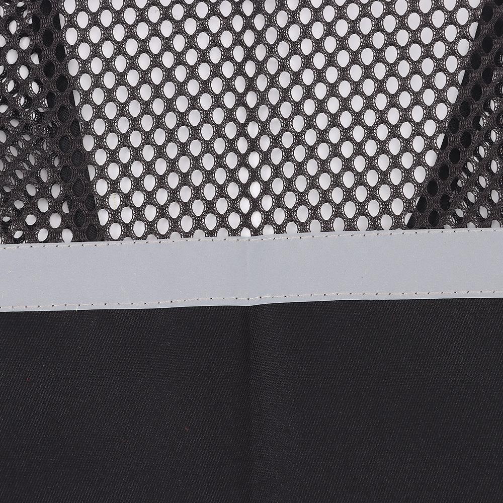 Cathchare294 พร้อมแถบสะท้อนแสง, เสื้อกั๊กสแปนเด็กซ์ความปลอดภัย, สําหรับเดินสีดําซิปผ้าระบายอากาศตาข่ายเสื้อกั๊กการก่อสร้างการจราจรรถไฟคนงาน Metro - รูปที่ 4