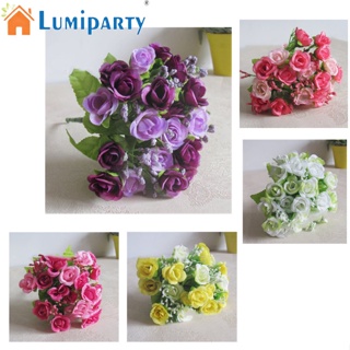 Lumiparty ดอกกุหลาบประดิษฐ์ ผ้าไหม 21 สี สําหรับตกแต่งบ้าน สวน Diy 1 ช่อ