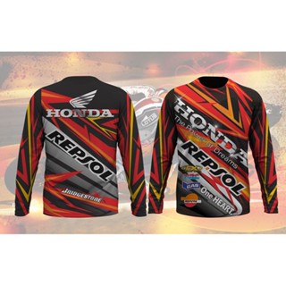 [พร้อมส่ง] เสื้อกีฬาแขนยาว พิมพ์ลาย Honda Repsol3D Jersey 023