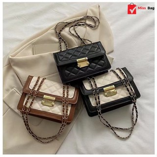 【พร้อมส่ง】miss bag fashion กระเป๋าสะพายข้าง  กระเป๋าผู้หญิง สไตล์ เกาหลี แบบเก๋ๆ รุ่น D-1466