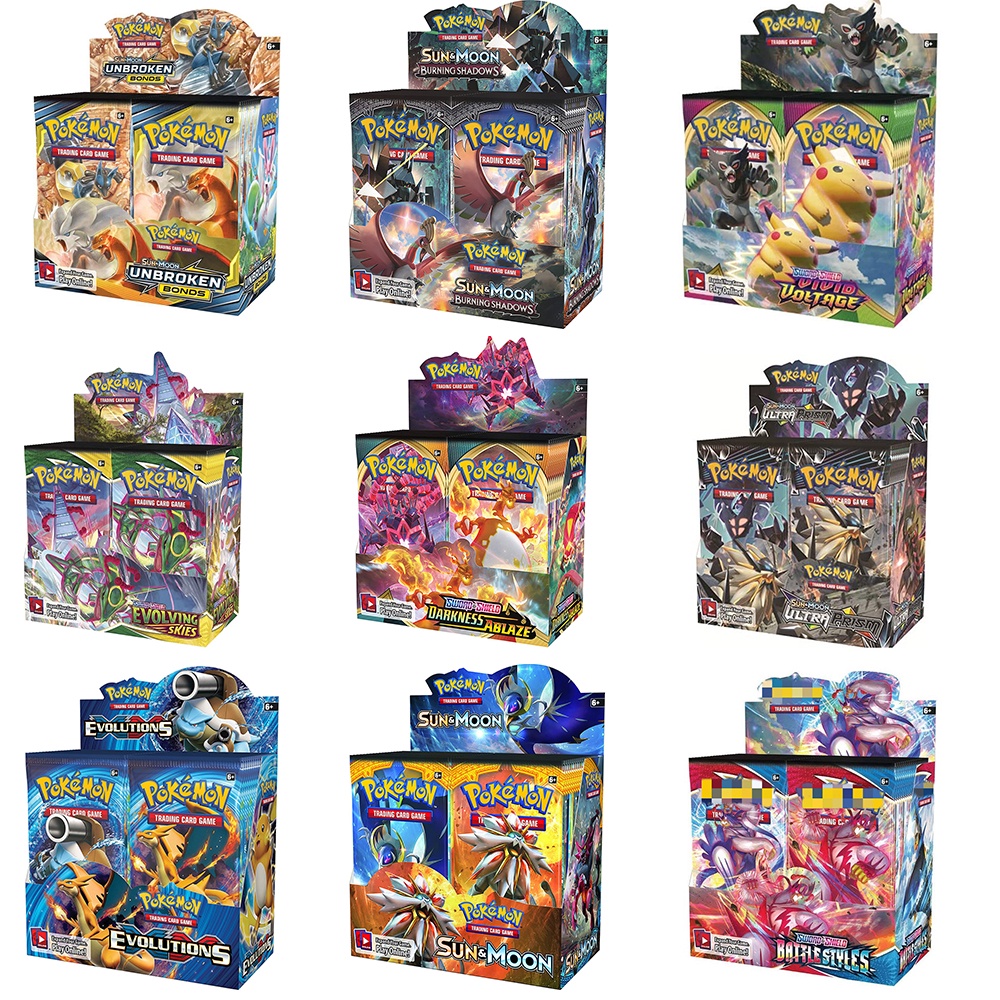 Pokemon TCG: XY Evolutions Sealed Booster Box Sword Shield Sword & Shield Darkness Ablaze 324Pcs/box