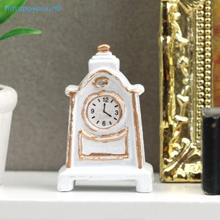 Hihappyhour นาฬิกาลูกตุ้ม สีทอง สีขาว 1:12 สําหรับตกแต่งบ้านตุ๊กตา